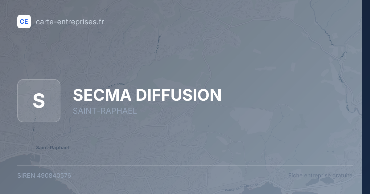 SECMA DIFFUSION — 490840576 — fiche entreprise
