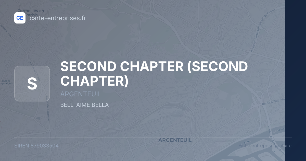 SECOND CHAPTER — 879033504 — fiche entreprise