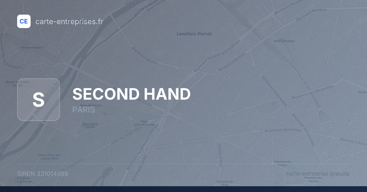 SECOND HAND — 331014589 — fiche entreprise