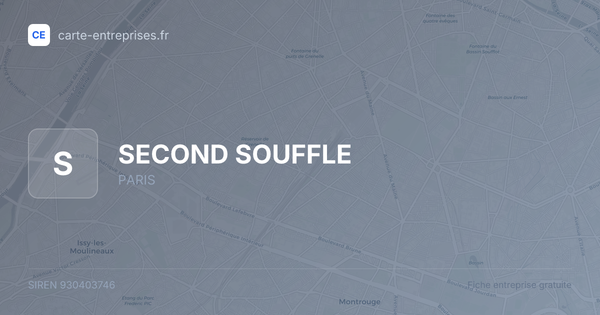 SECOND SOUFFLE — 930403746 — fiche entreprise