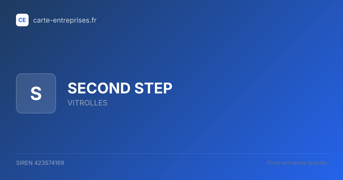 SECOND STEP — 423574169 — fiche entreprise
