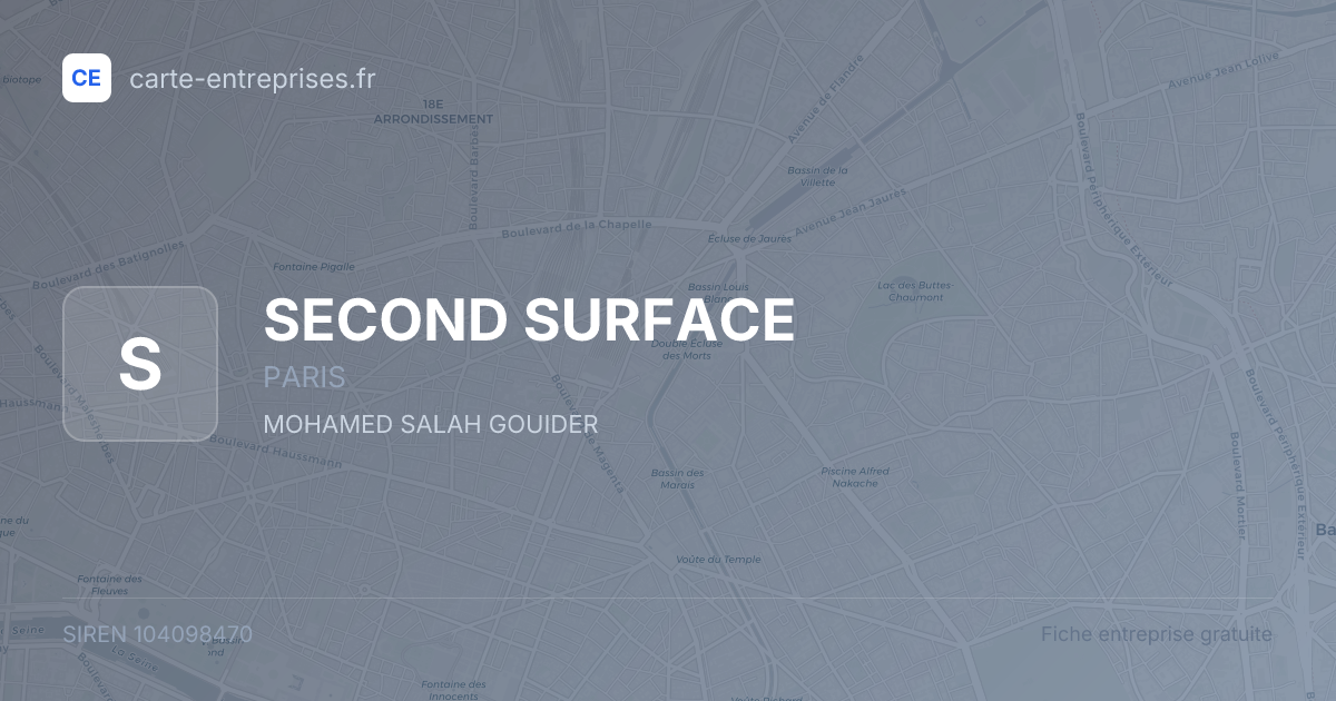 SECOND SURFACE — 104098470 — fiche entreprise