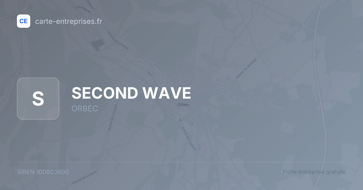 SECOND WAVE — 100803600 — fiche entreprise