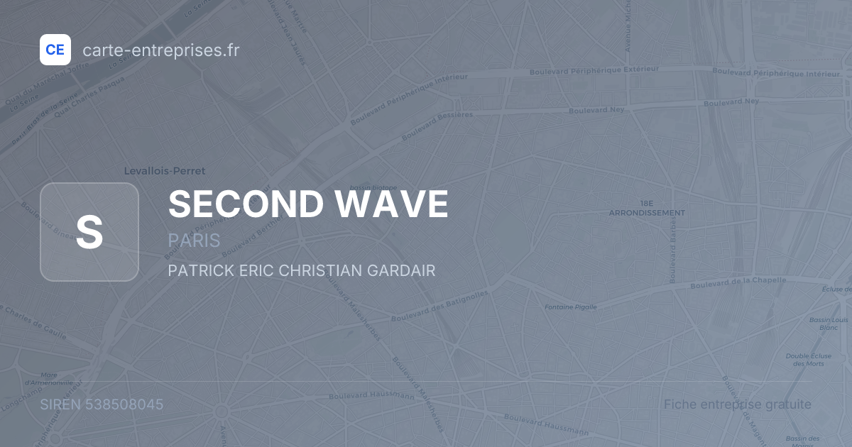 SECOND WAVE — 538508045 — fiche entreprise
