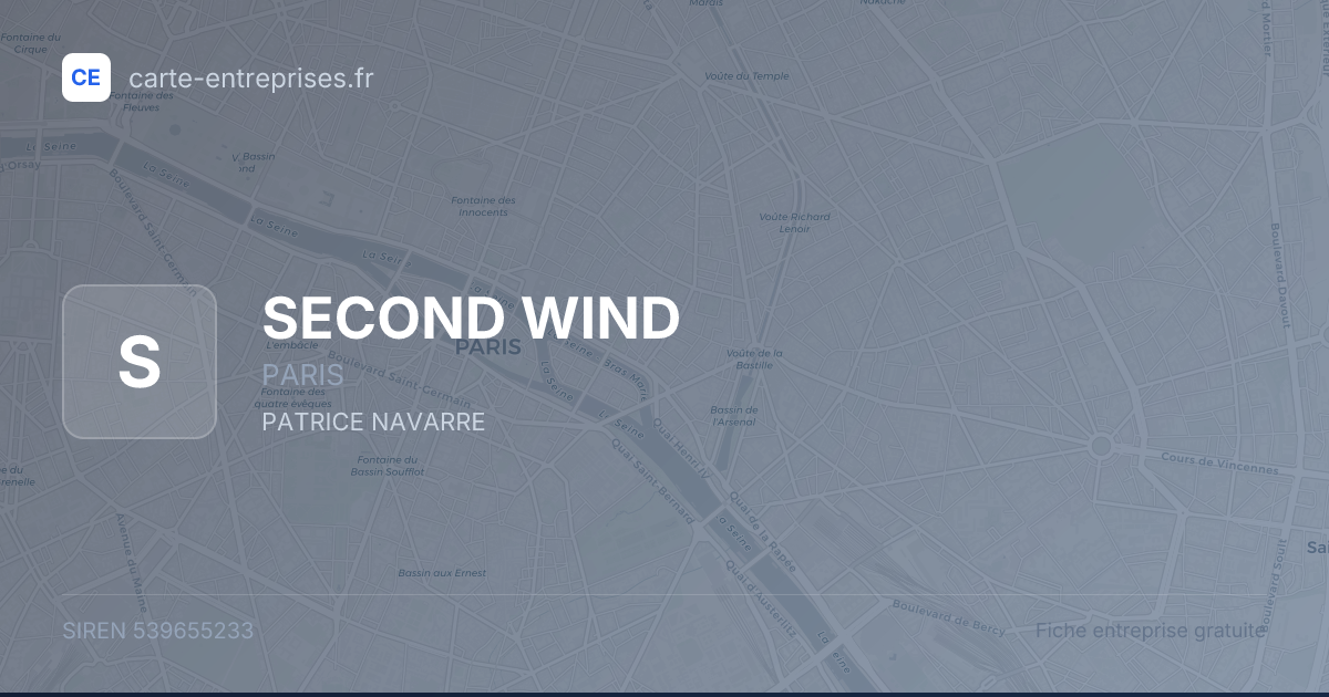 SECOND WIND — 539655233 — fiche entreprise