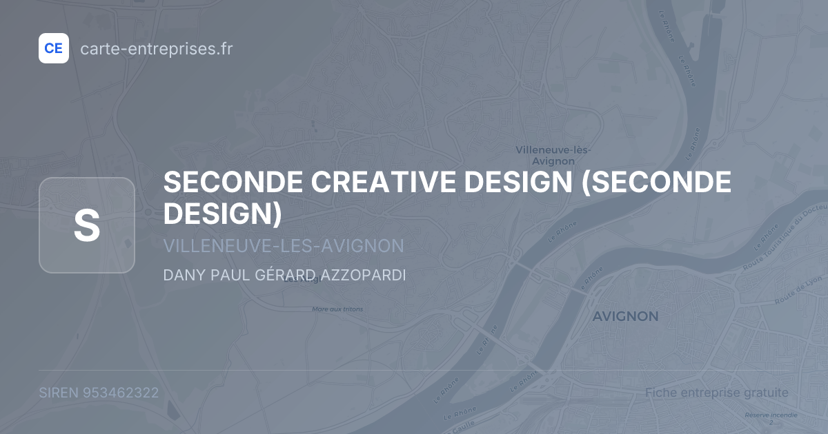 SECONDE CREATIVE DESIGN (SECONDE DESIGN) — 953462322 — fiche entreprise