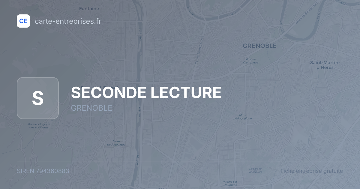 SECONDE LECTURE — 794360883 — fiche entreprise