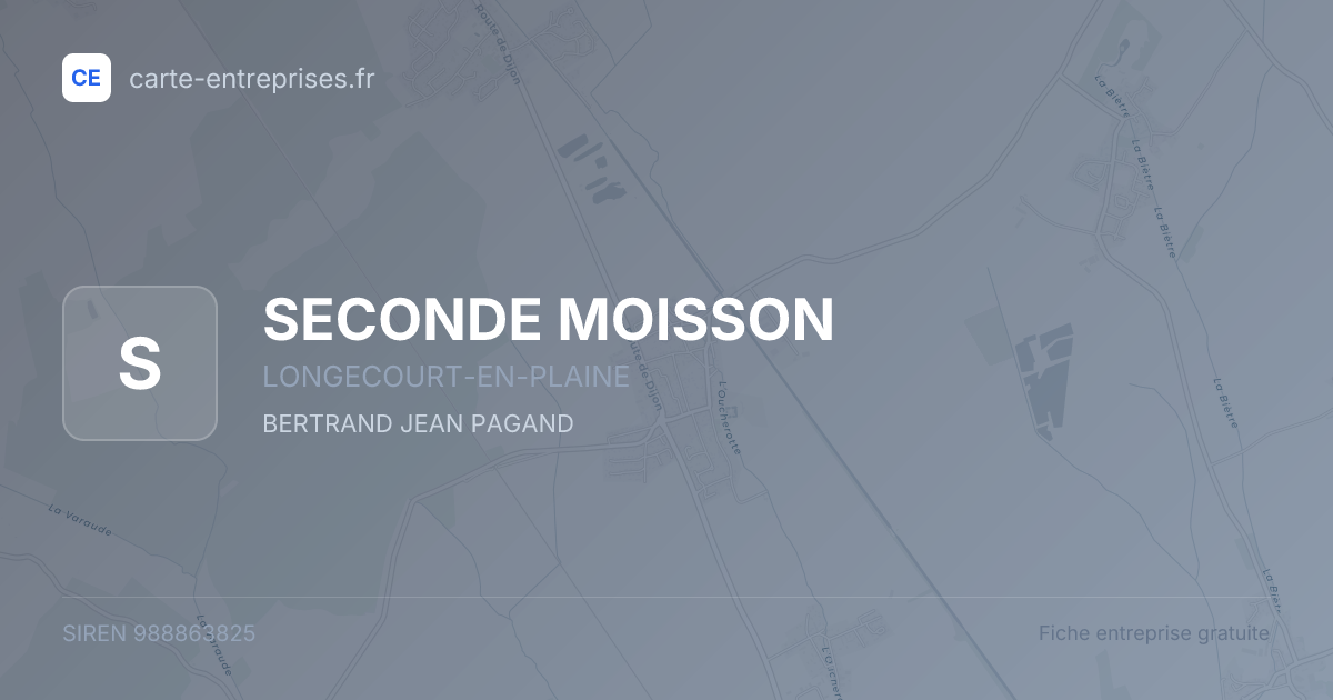 SECONDE MOISSON — 988863825 — fiche entreprise