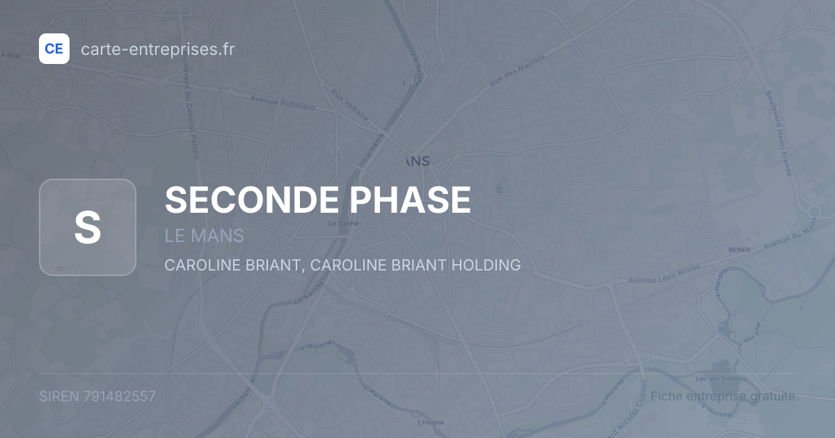 SECONDE PHASE — 791482557 — fiche entreprise