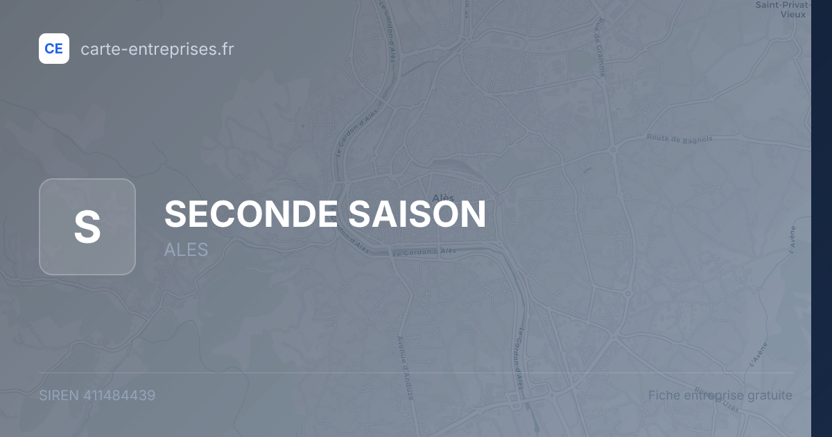 SECONDE SAISON — 411484439 — fiche entreprise