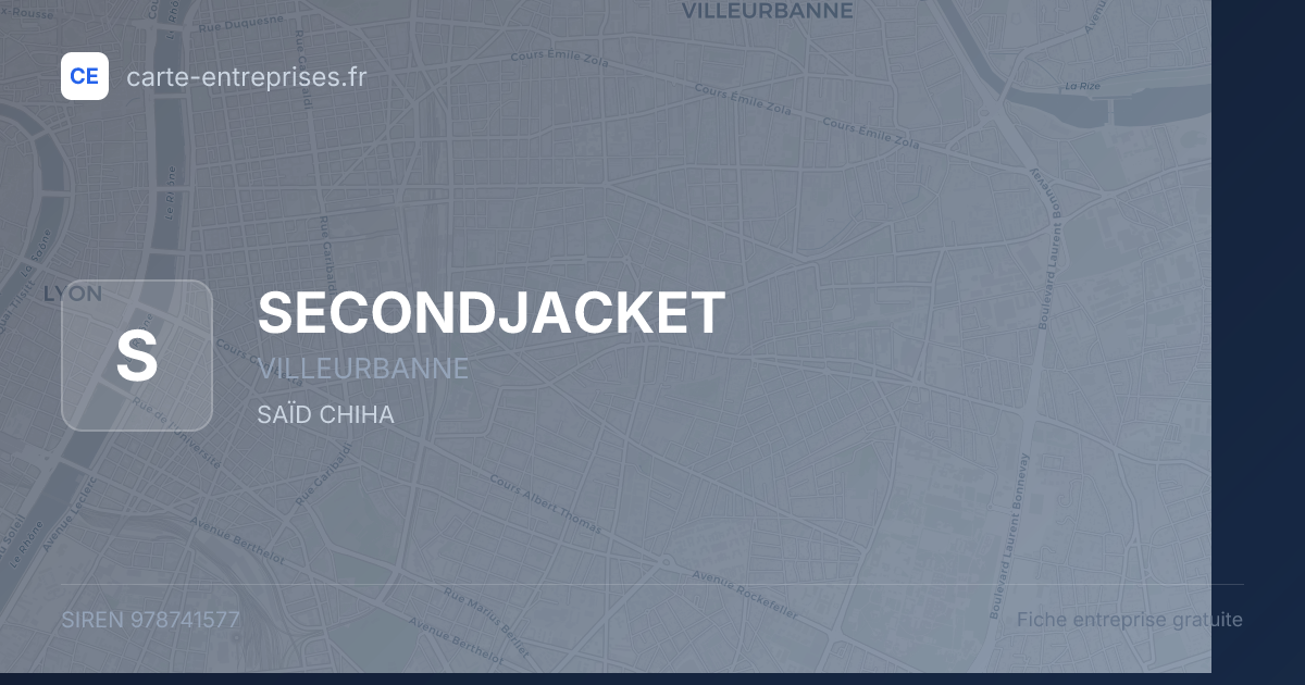 SECONDJACKET — 978741577 — fiche entreprise