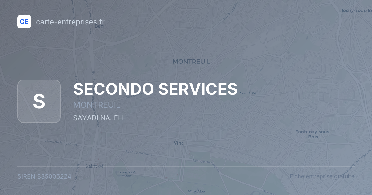 SECONDO SERVICES — 835005224 — fiche entreprise