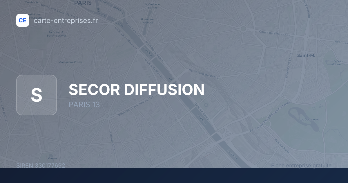 SECOR DIFFUSION — 330177692 — fiche entreprise