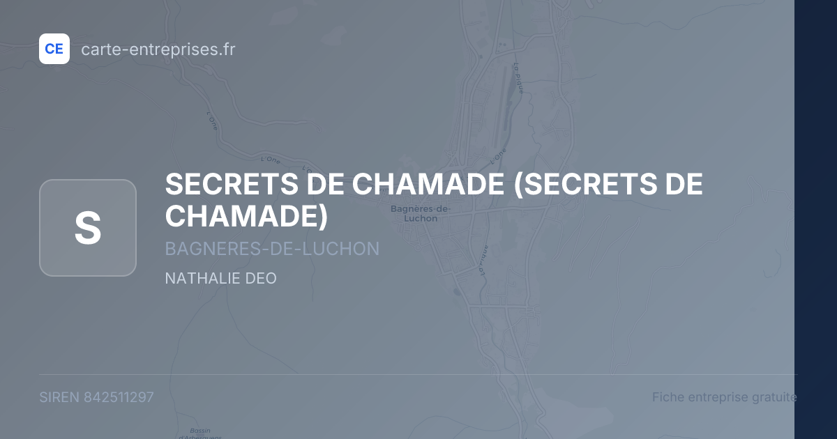 SECRETS DE CHAMADE — 842511297 — fiche entreprise