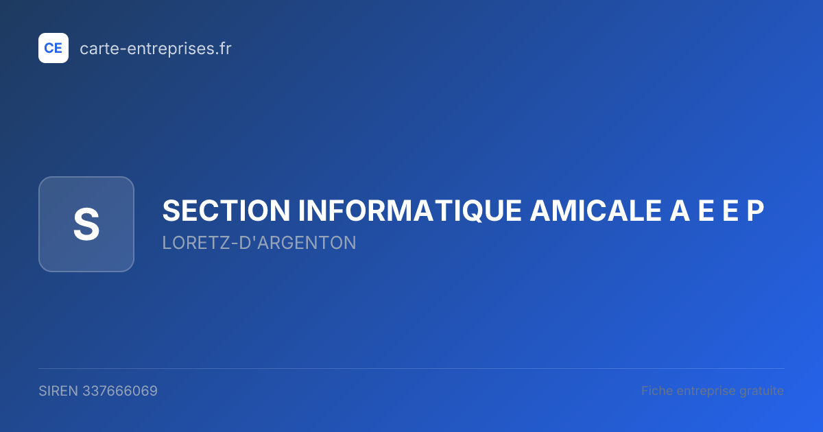 SECTION INFORMATIQUE AMICALE A E E P — 337666069 — fiche entreprise