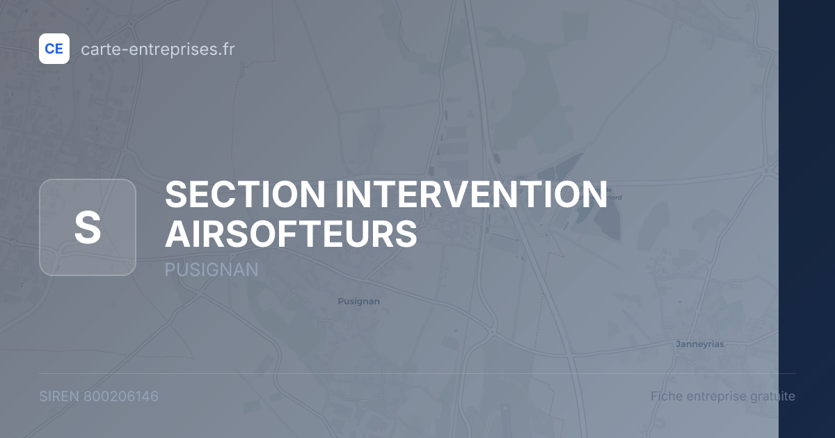 SECTION INTERVENTION AIRSOFTEURS — 800206146 — fiche entreprise