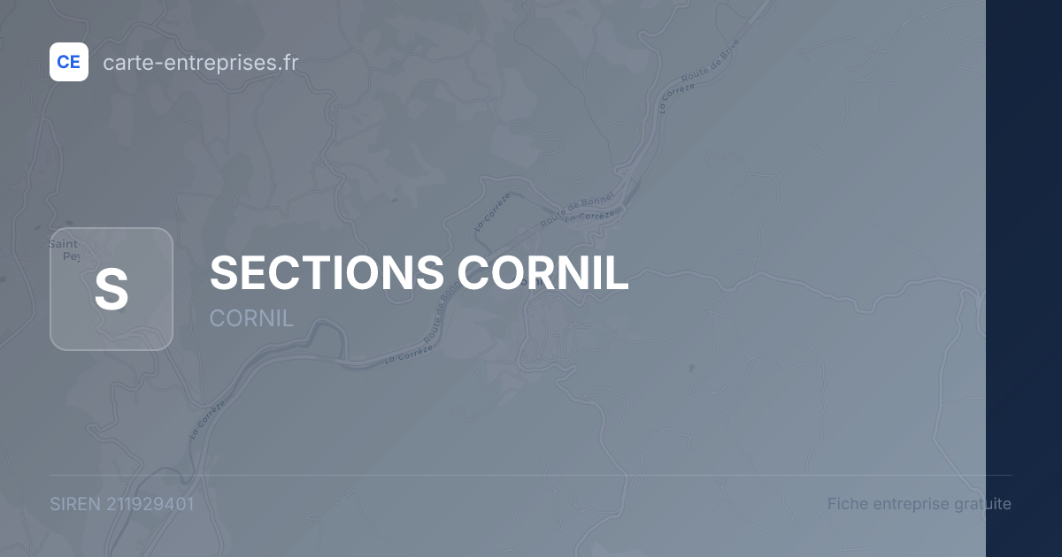 SECTIONS CORNIL — 211929401 — fiche entreprise