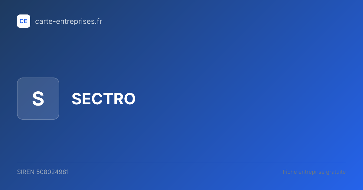 SECTRO — 508024981 — fiche entreprise