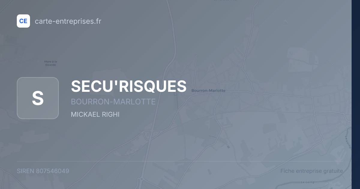 SECU'RISQUES — 807546049 — fiche entreprise