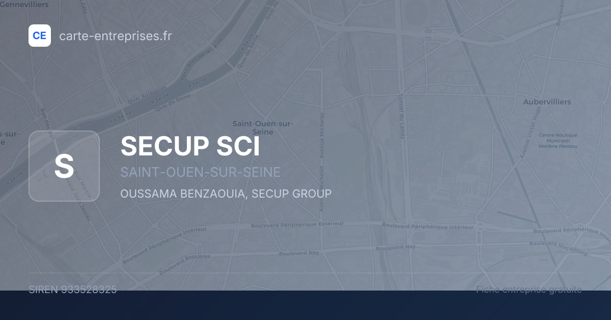SECUP SCI — 933528325 — fiche entreprise