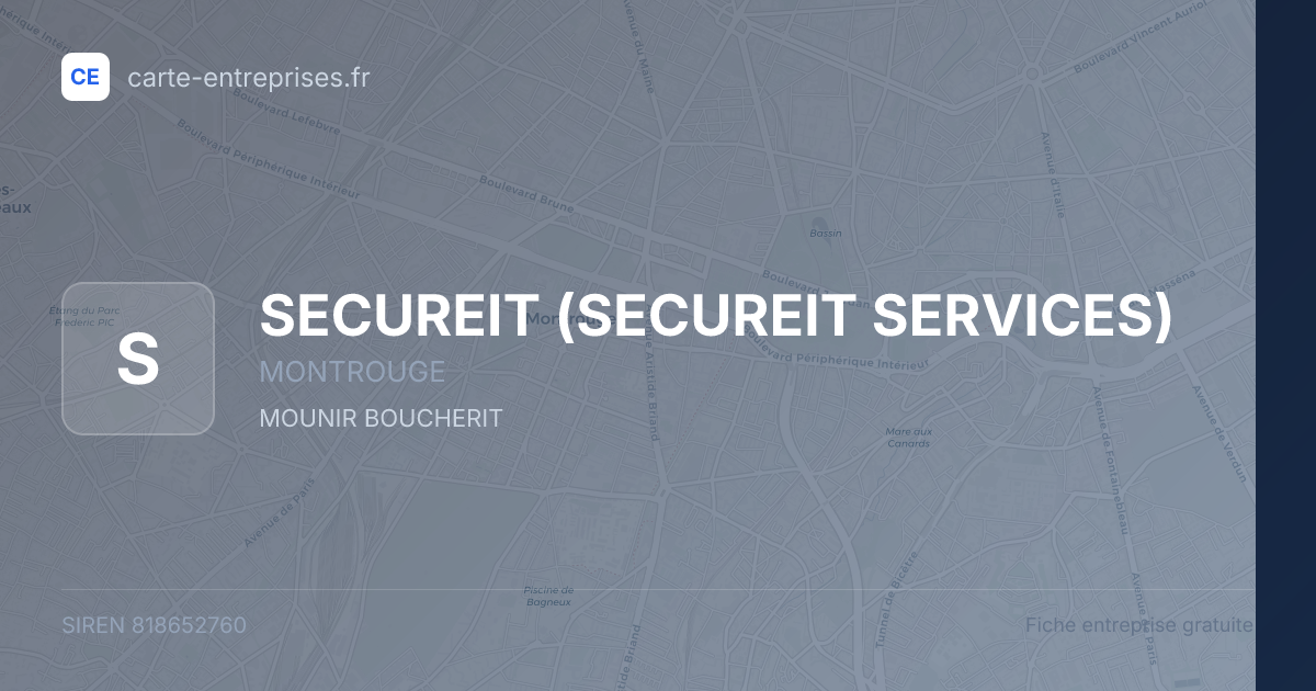 SECUREIT (SECUREIT SERVICES) — 818652760 — fiche entreprise