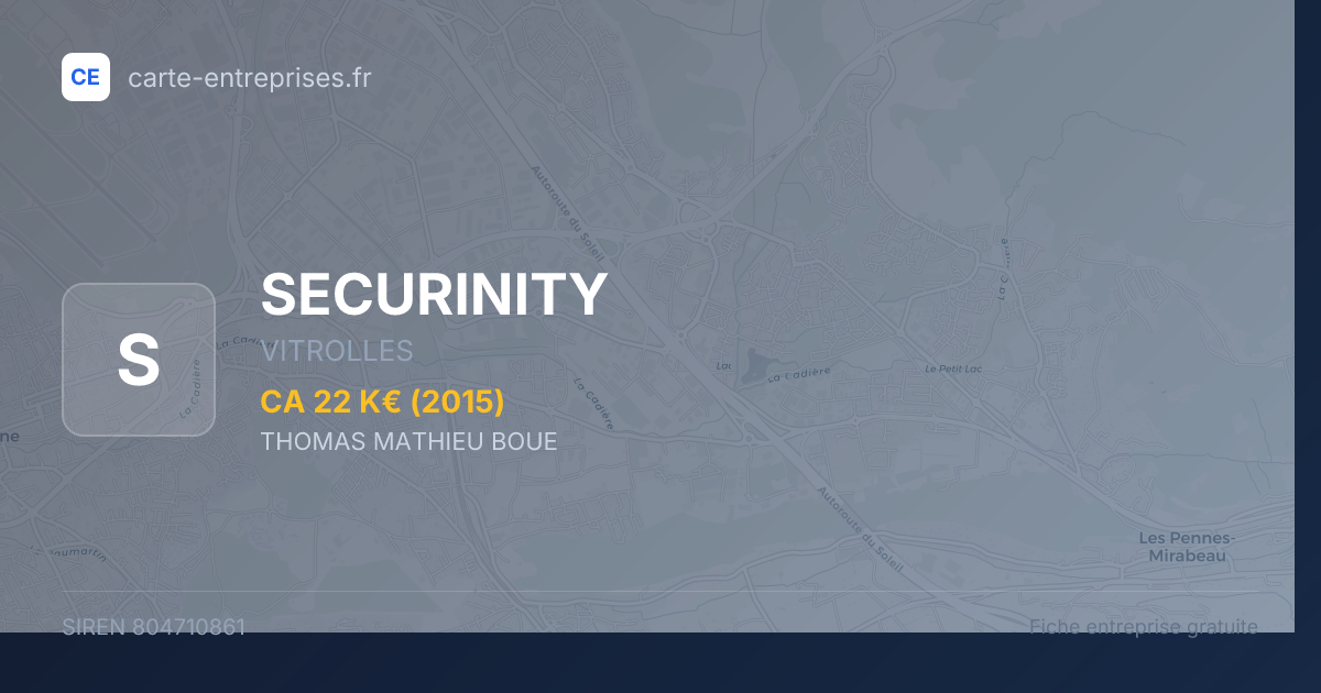 SECURINITY — 804710861 — fiche entreprise