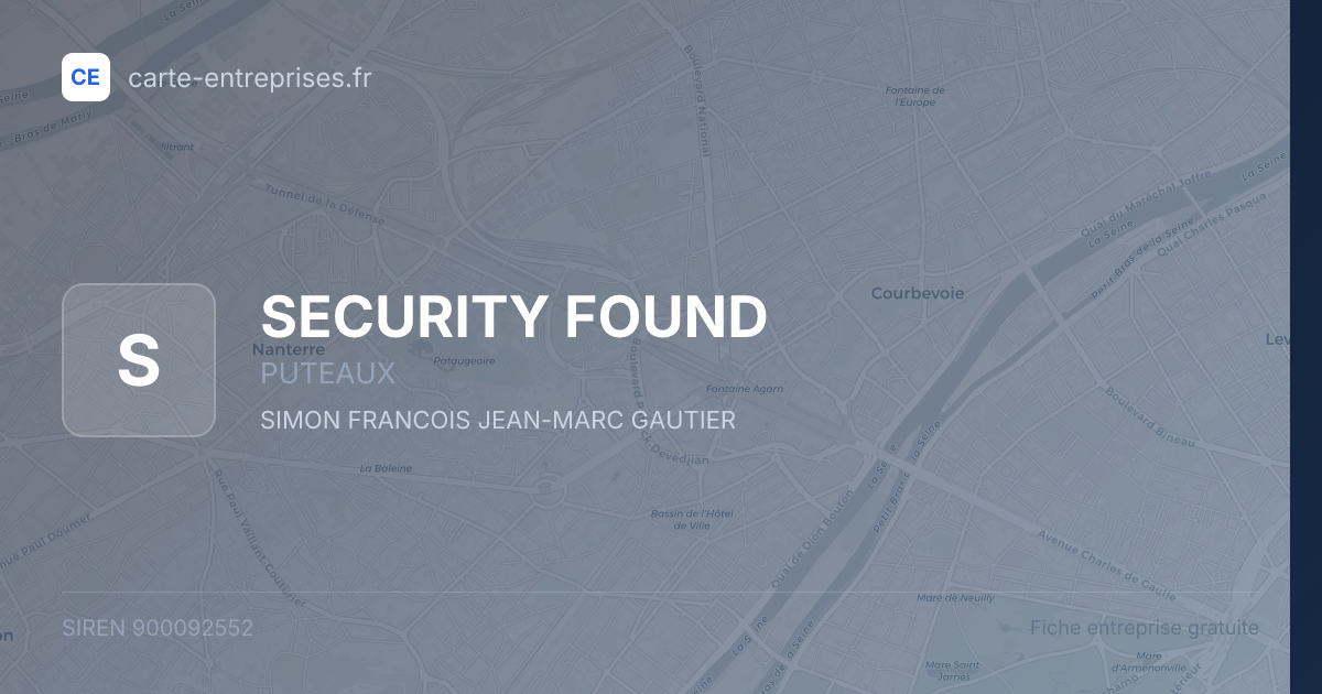 SECURITY FOUND — 900092552 — fiche entreprise