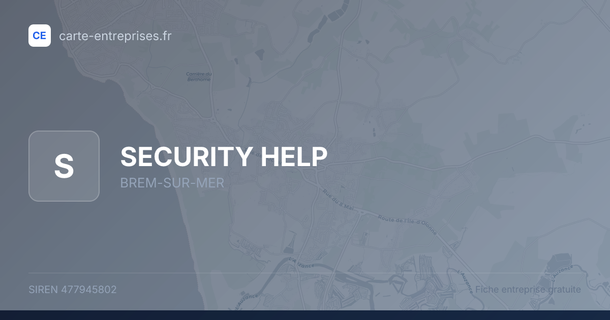 SECURITY HELP — 477945802 — fiche entreprise
