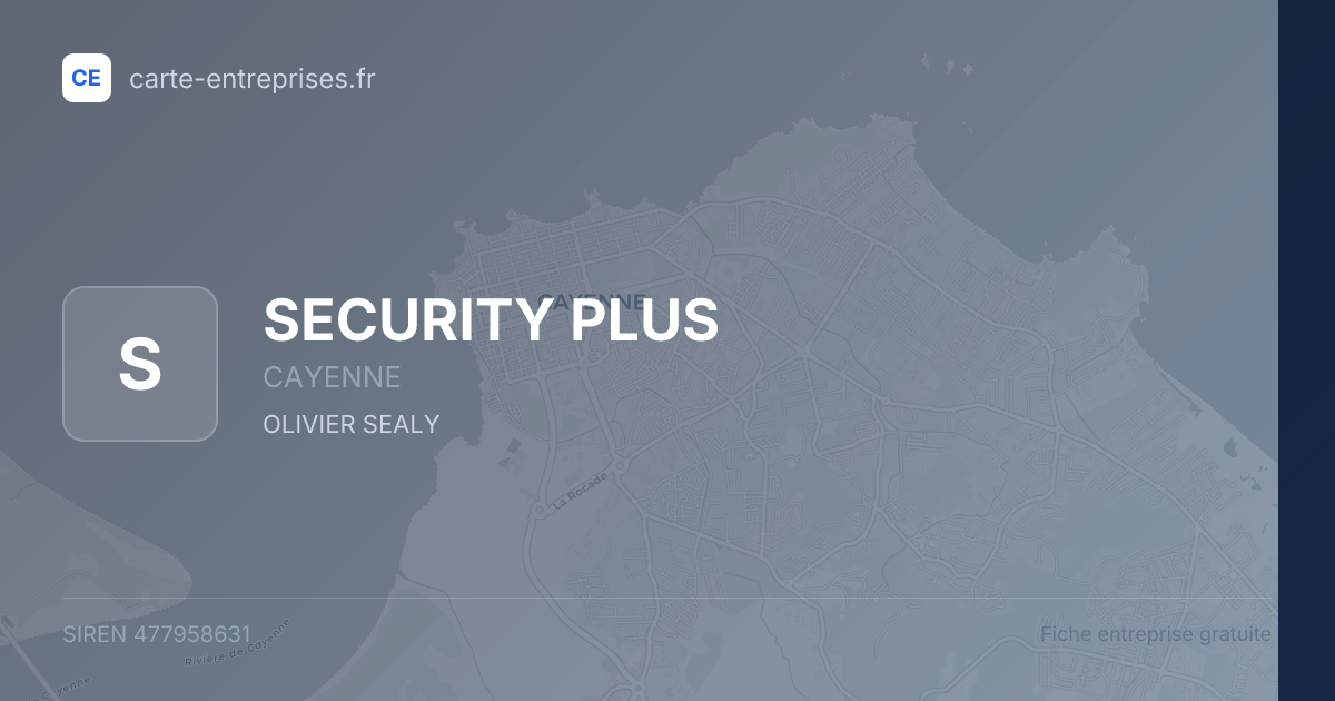SECURITY PLUS — 477958631 — fiche entreprise