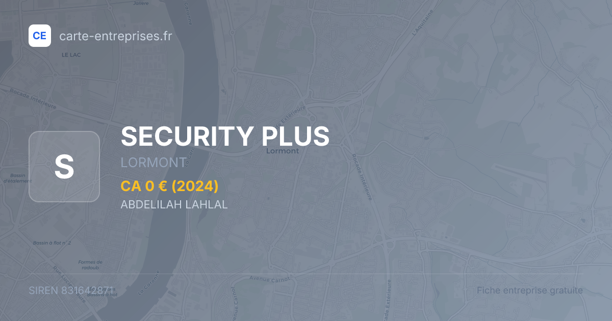 SECURITY PLUS — 831642871 — fiche entreprise