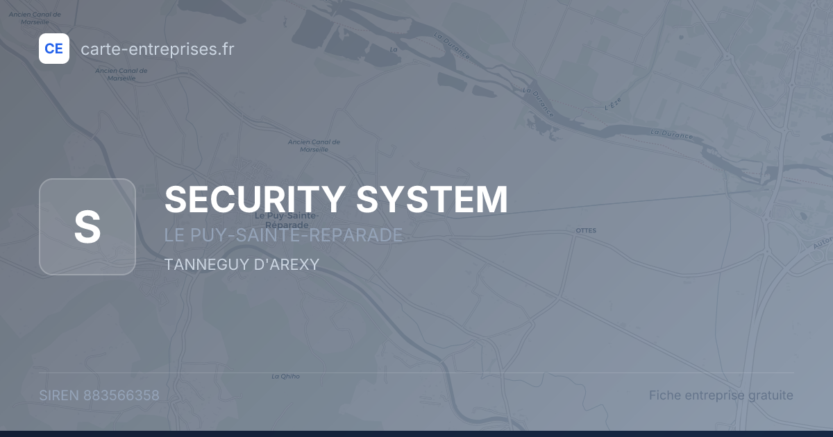 SECURITY SYSTEM — 883566358 — fiche entreprise
