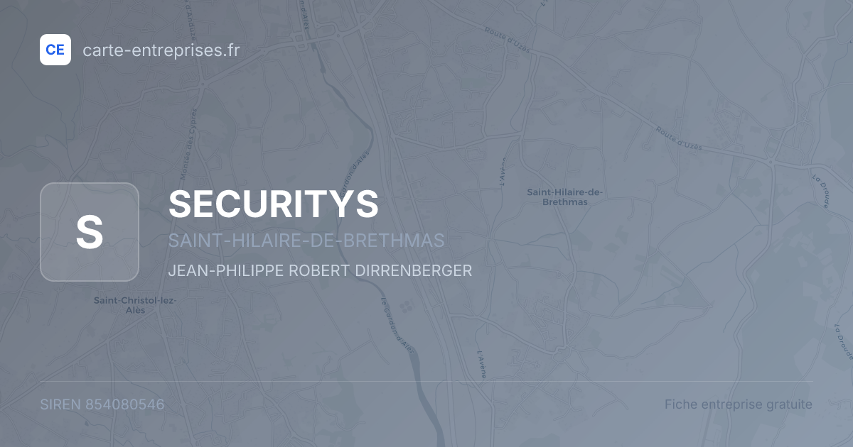 SECURITYS — 854080546 — fiche entreprise