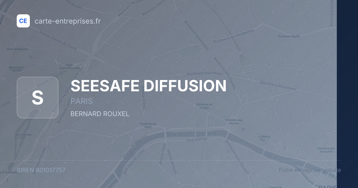 SEESAFE DIFFUSION — 801017757 — fiche entreprise