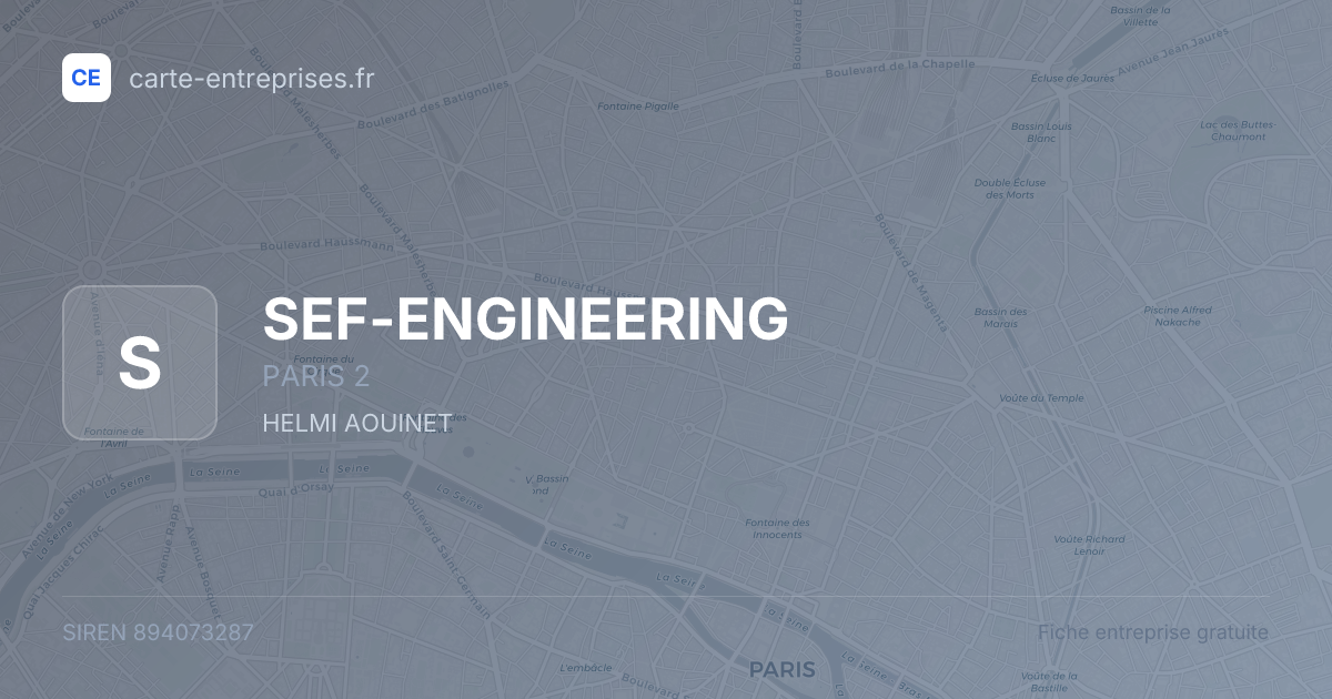 SEF-ENGINEERING — 894073287 — fiche entreprise