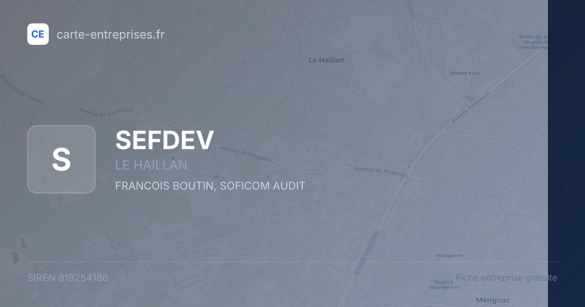 SEFDEV — 819254186 — fiche entreprise