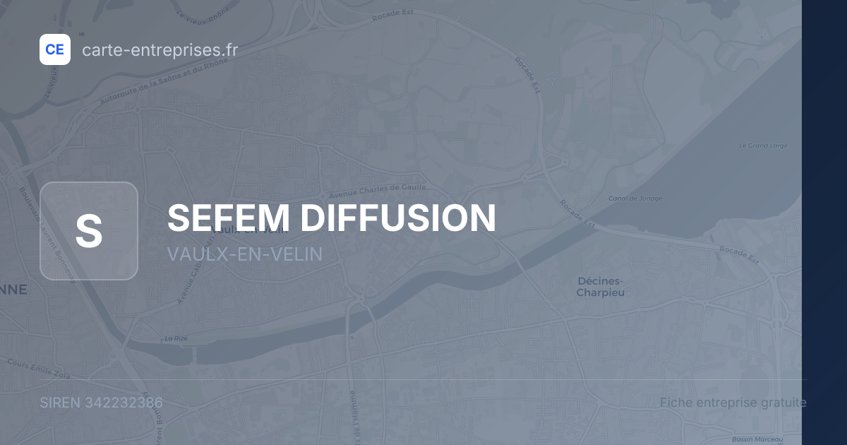 SEFEM DIFFUSION — 342232386 — fiche entreprise