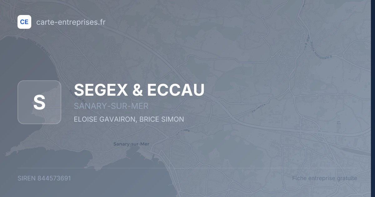 SEGEX & ECCAU — 844573691 — fiche entreprise