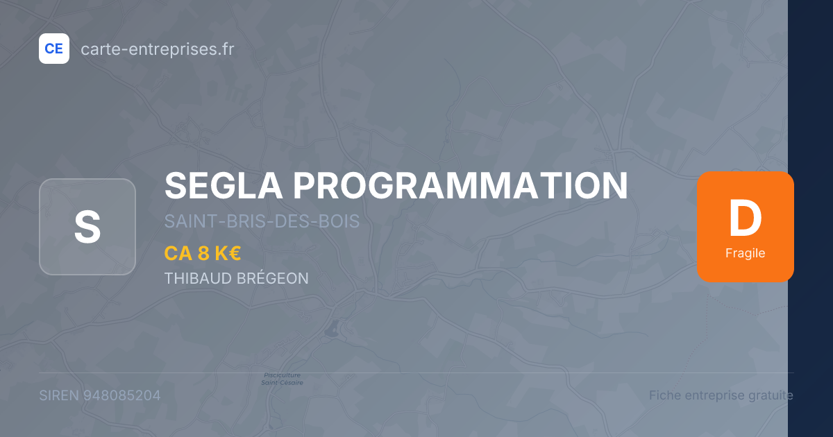 SEGLA PROGRAMMATION — 948085204 — fiche entreprise