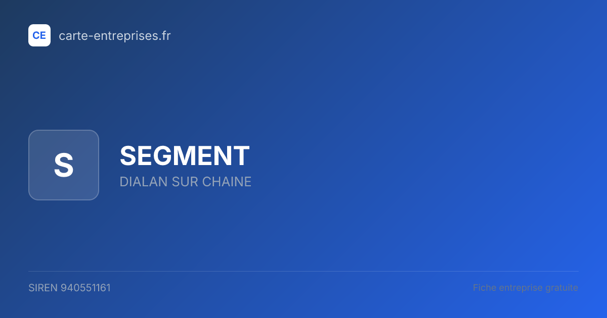 SEGMENT — 940551161 — fiche entreprise