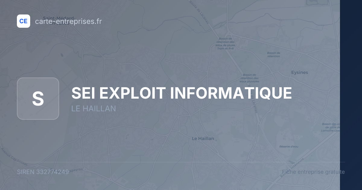 SEI EXPLOIT INFORMATIQUE — 332774249 — fiche entreprise