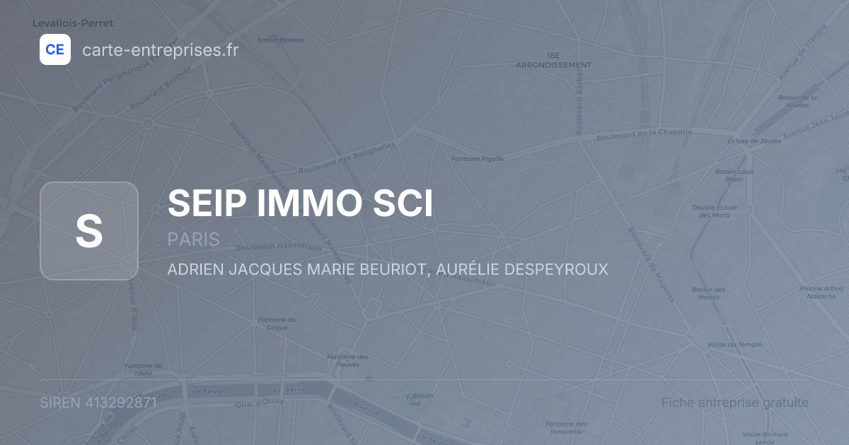 SEIP IMMO SCI — 413292871 — fiche entreprise