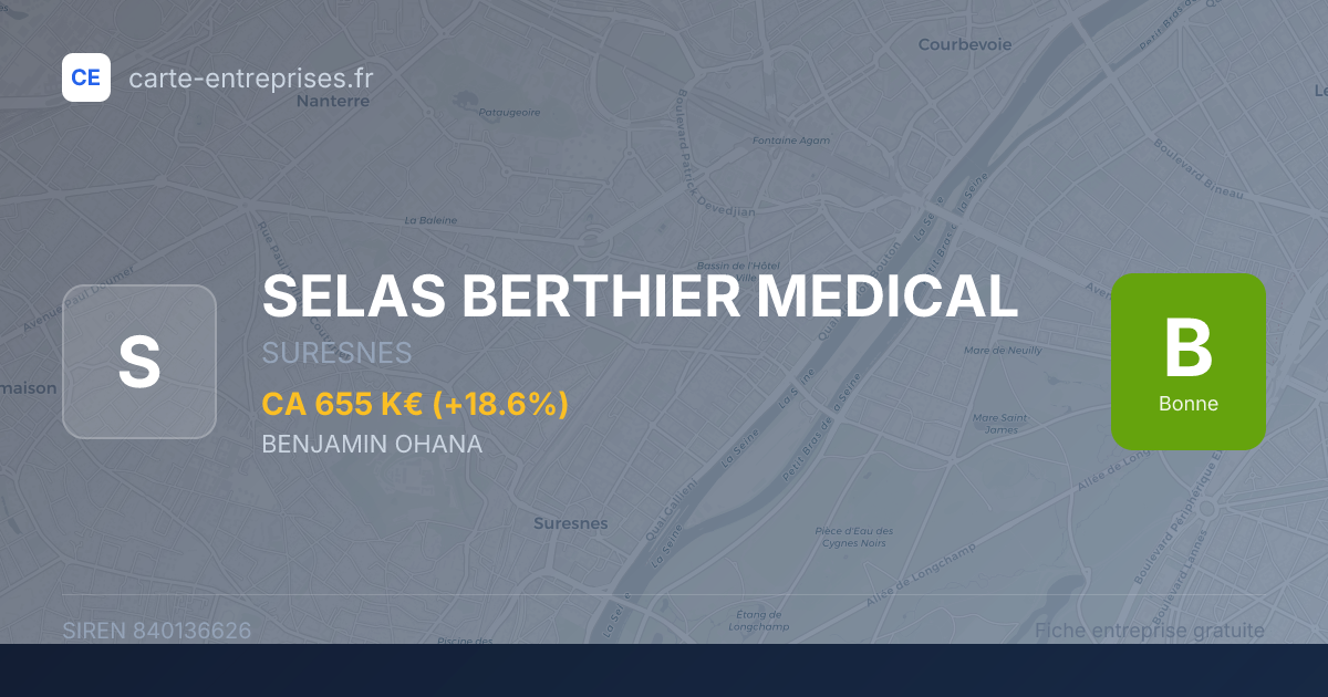 SELAS BERTHIER MEDICAL — 840136626 — fiche entreprise