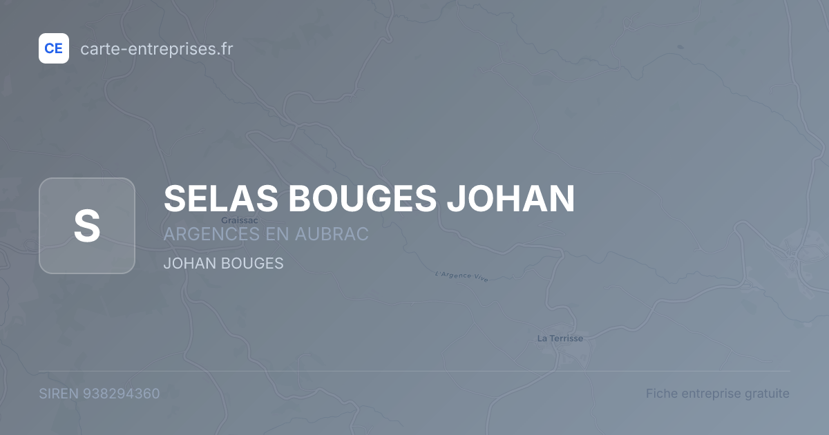 SELAS BOUGES JOHAN — 938294360 — fiche entreprise