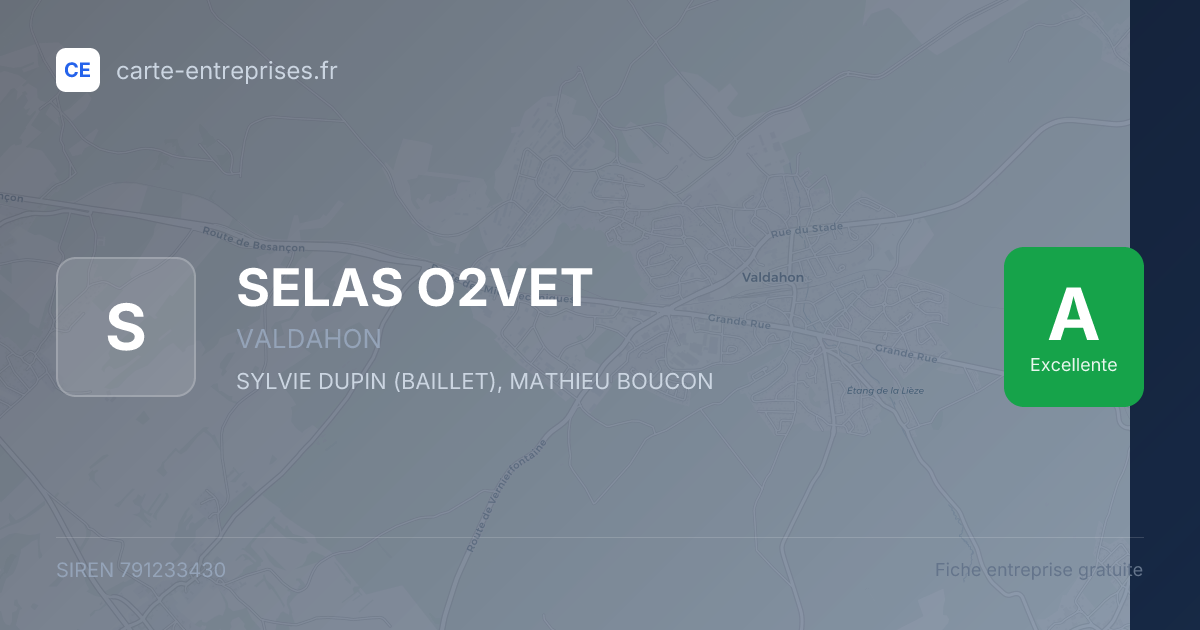 SELAS O2VET — 791233430 — fiche entreprise