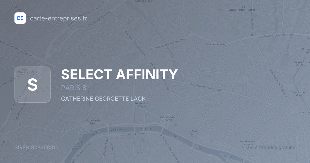 SELECT AFFINITY — 823268313 — fiche entreprise