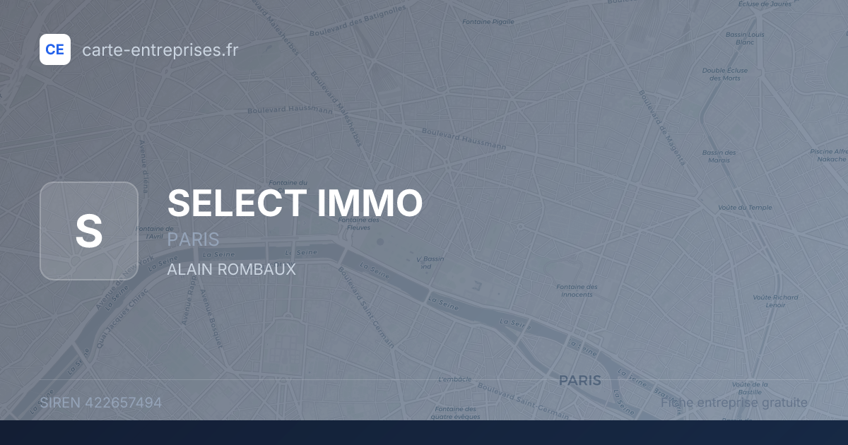 SELECT IMMO — 422657494 — fiche entreprise