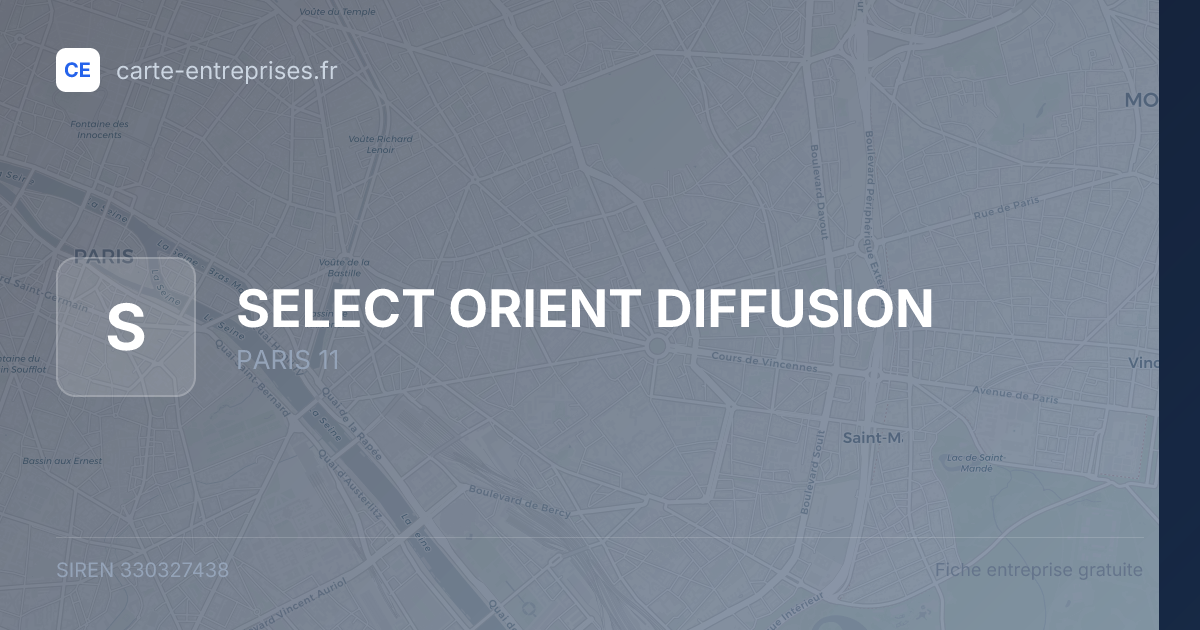 SELECT ORIENT DIFFUSION — 330327438 — fiche entreprise