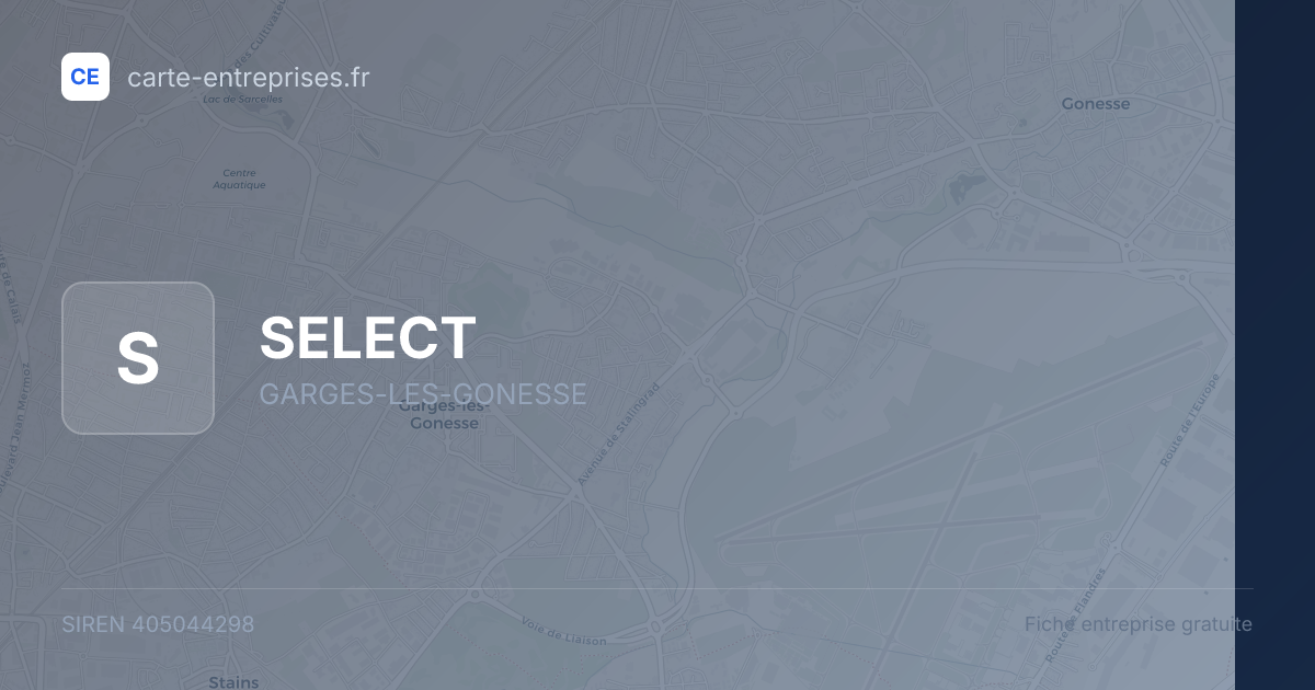SELECT — 405044298 — fiche entreprise