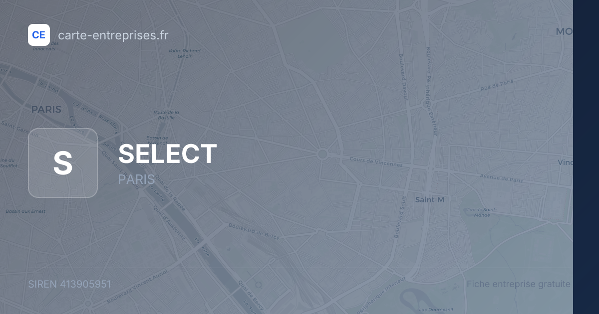 SELECT — 413905951 — fiche entreprise