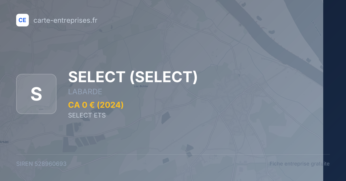 SELECT — 528960693 — fiche entreprise